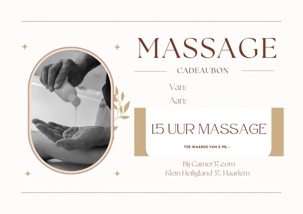 Massage bij CAMER37 met o.a. Sportmassage, m.b.v. Triggerpoint en Fascia technieken